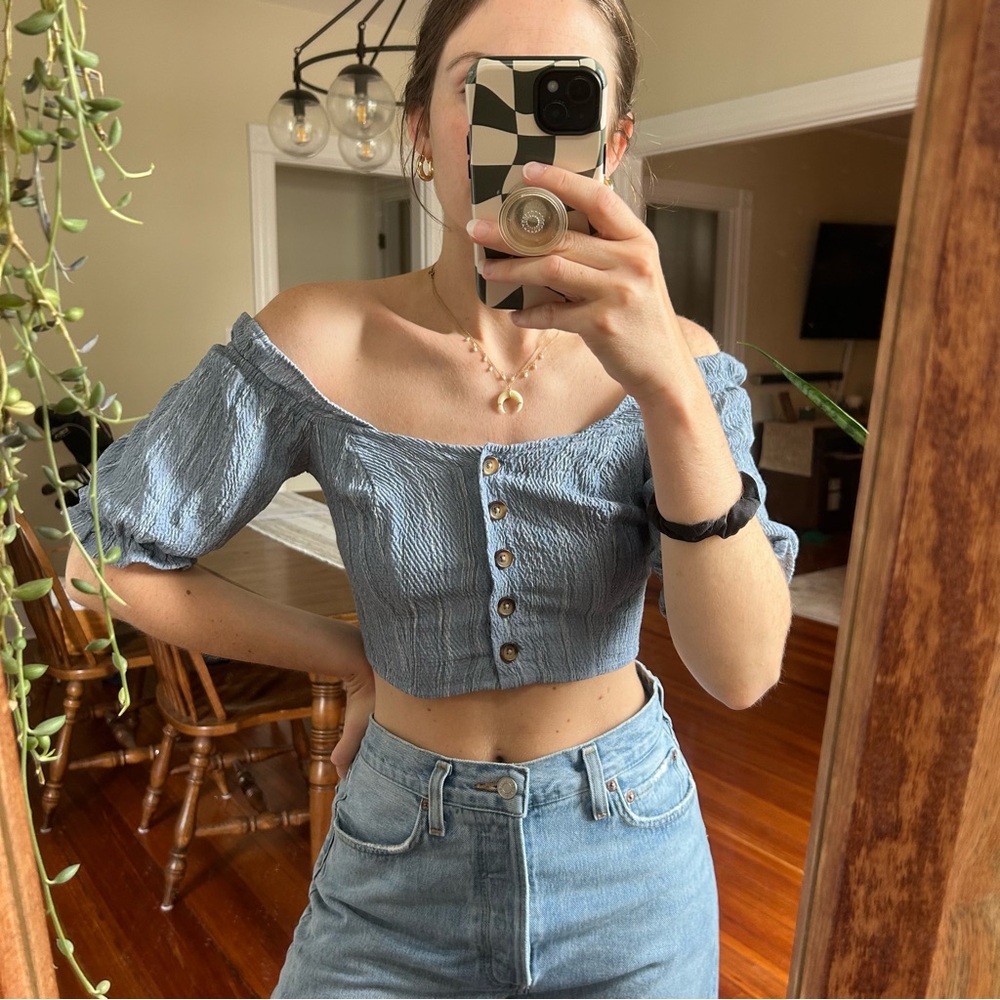 UO Light Blue Crop Top